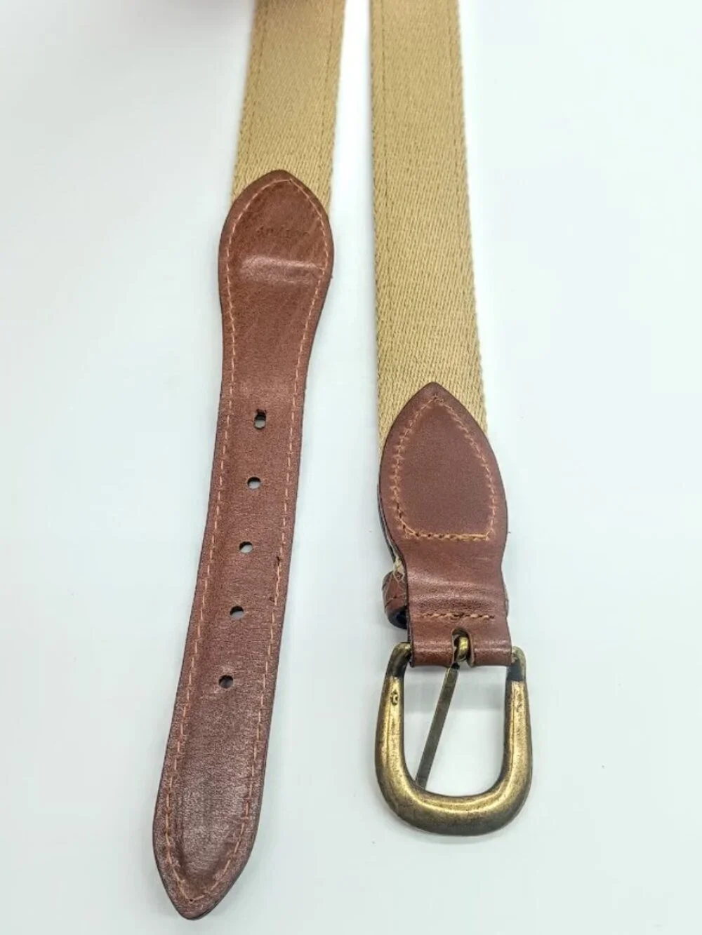 Belvedere Golf Club Fabric Brown Leather Belt - 40